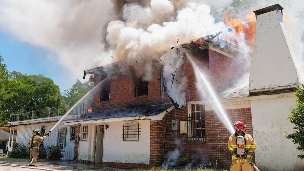 Firefighters respond to fire at former residence of Charles B. Pierce