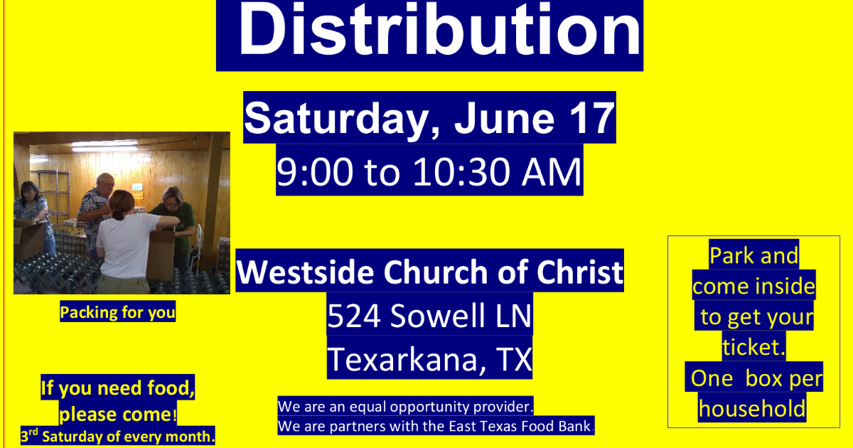 Food Distribution This Saturday Texarkana Today Food Distribution This Saturday Texarkana Today