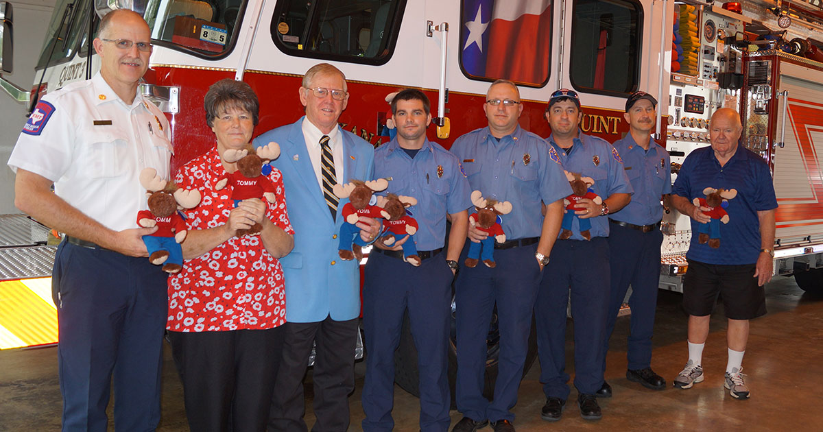 donating stuffed animals to fire department