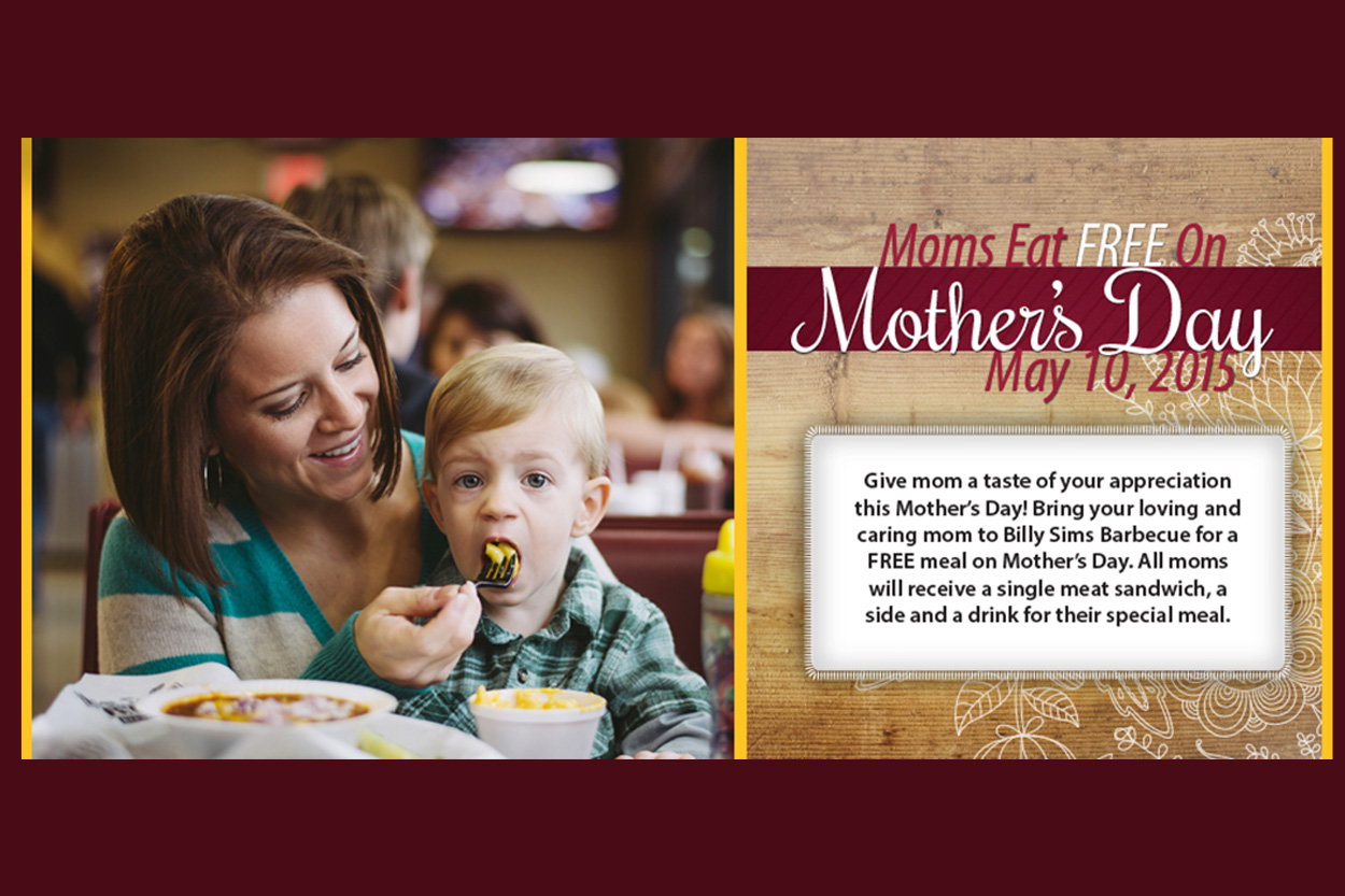 Moms Eat Free for Mother's Day at Billy Sims BBQ | Texarkana Today