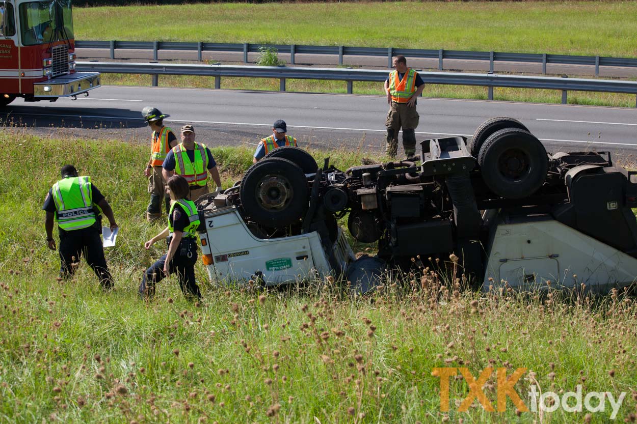 Single vehicle rollover accident involving street sweeper ...