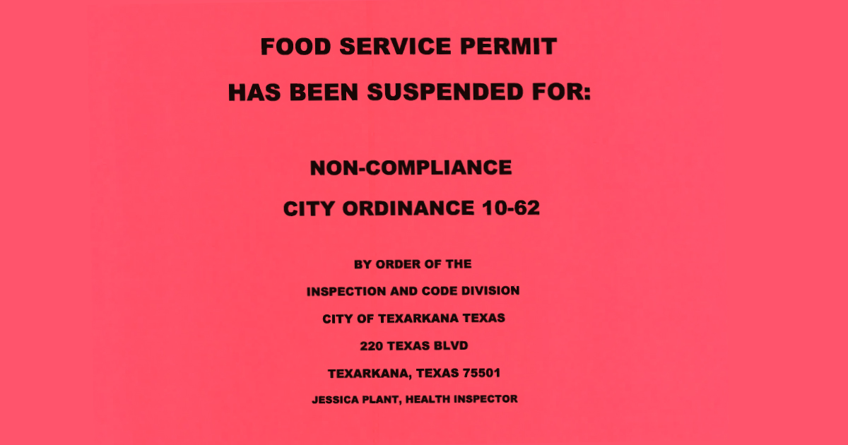 City health inspector suspends Bryce's Cafeteria food service permit