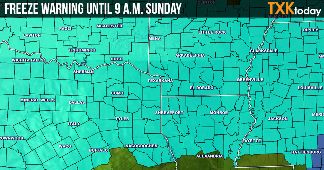 Freeze warning issued for Ark-La-Tex | Texarkana Today