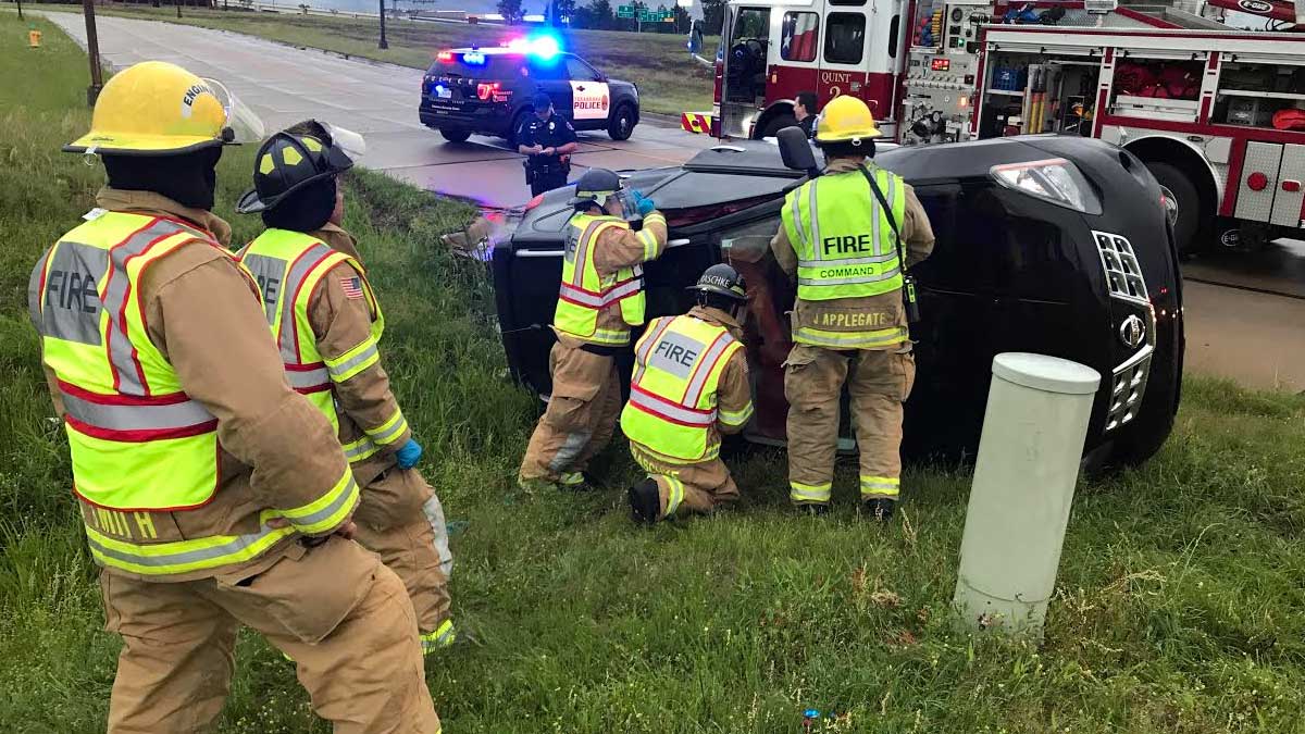 Fire Extricates Driver From Single Vehicle Rollover | Texarkana Today