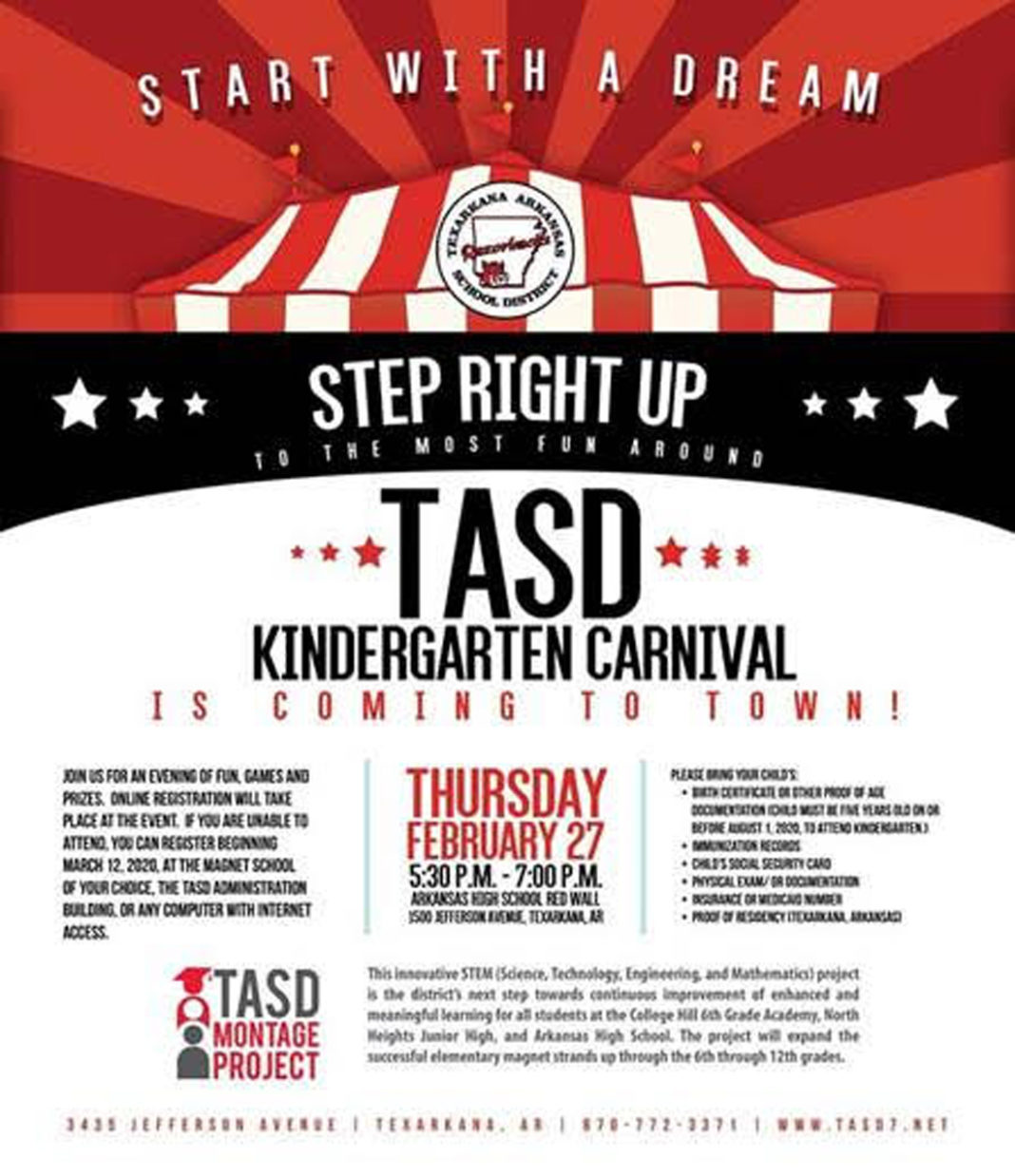 TASD Kindergarten Registration Carnival | Texarkana Today