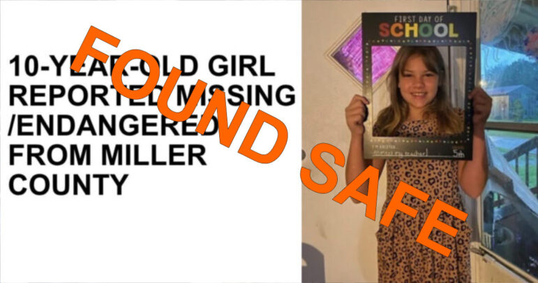 10-YEAR-OLD GIRL REPORTED MISSING/ENDANGERED FOUND SAFE | Texarkana Today