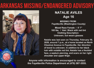 Arkansas Missing/Endangered Child Advisory Issued for 16-Year-Old Natalie Aviles in Fayetteville