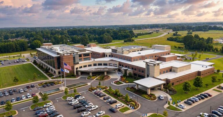 aerial photo of Texarkana's newest hospital.