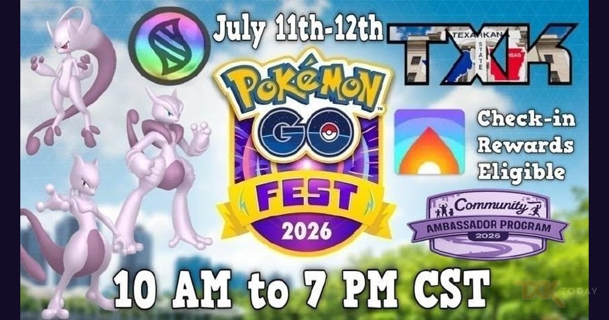 Pokémon GO Fest 2026 Coming To Spring Lake Park In Texarkana