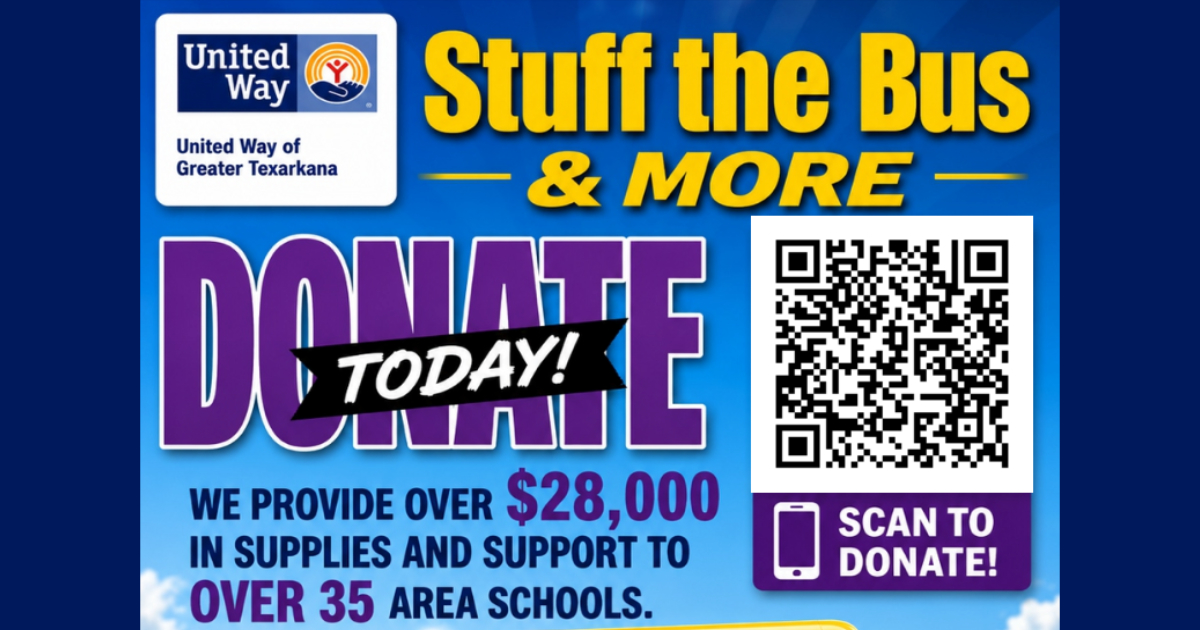 United Way of Greater Texarkana Launches Annual “Stuff the Bus” Campaign to Support Local Students