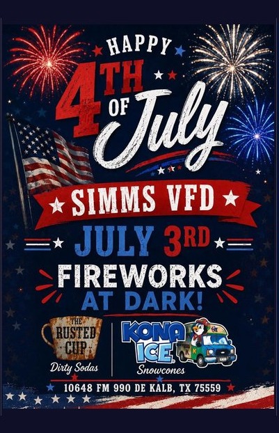 Simms VFD Fireworks flyer