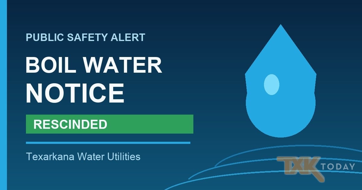 Boil Water Notice Rescinded for TWU Customers South of West 15th Street and West of South State Line