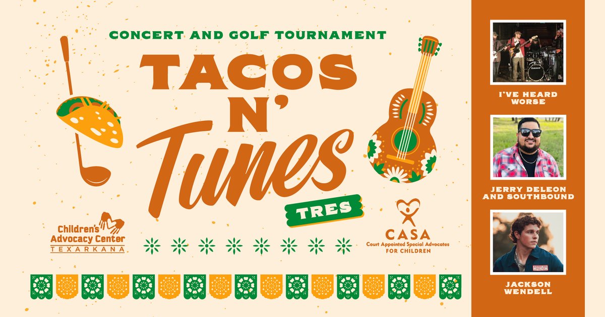 Tacos & Tunes Tres Returns September 20–21 to Benefit CASA & Texarkana Children’s Advocacy Center