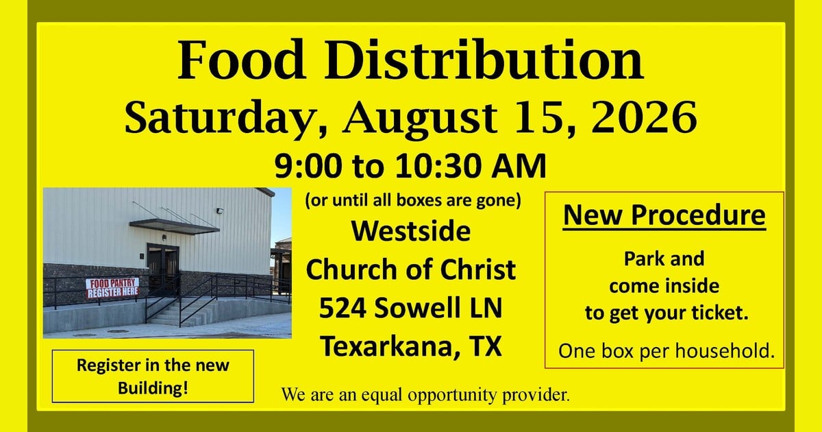 Westside Church of Christ to host food distribution Saturday