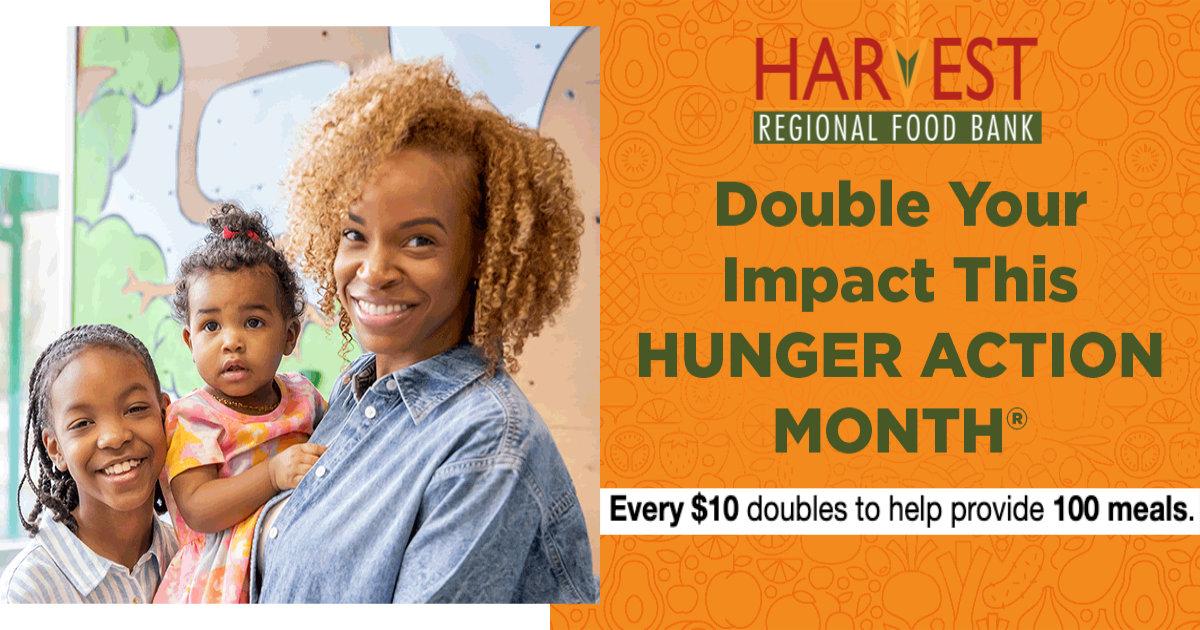 Gifts to Harvest Regional Food Bank matched up to $25,000 through Sept. 30