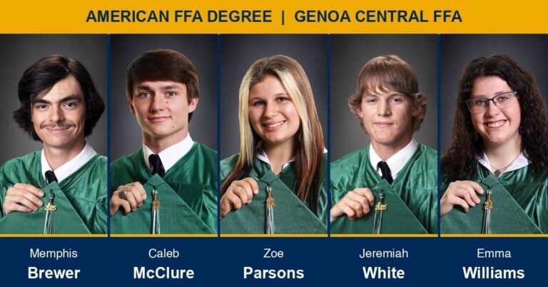 Genoa Central FFA American FFA Degree recipients