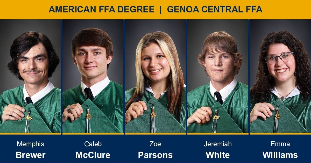 Genoa Central FFA American FFA Degree recipients