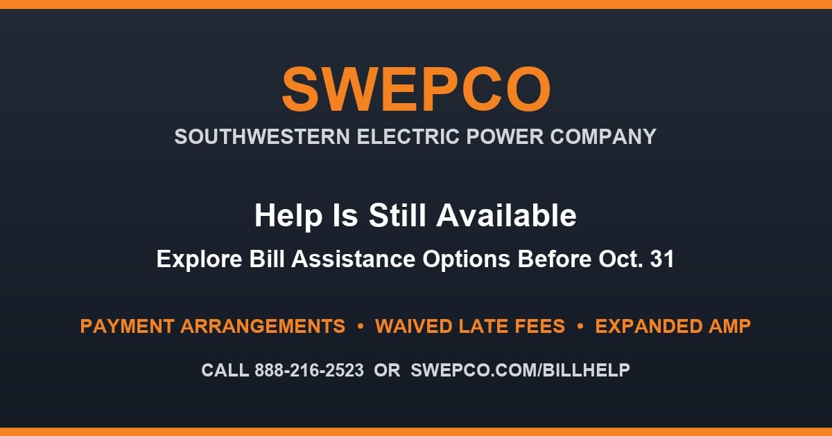 Help Is Still Available: SWEPCO Encourages Customers to Explore Assistance Options Before Oct. 31